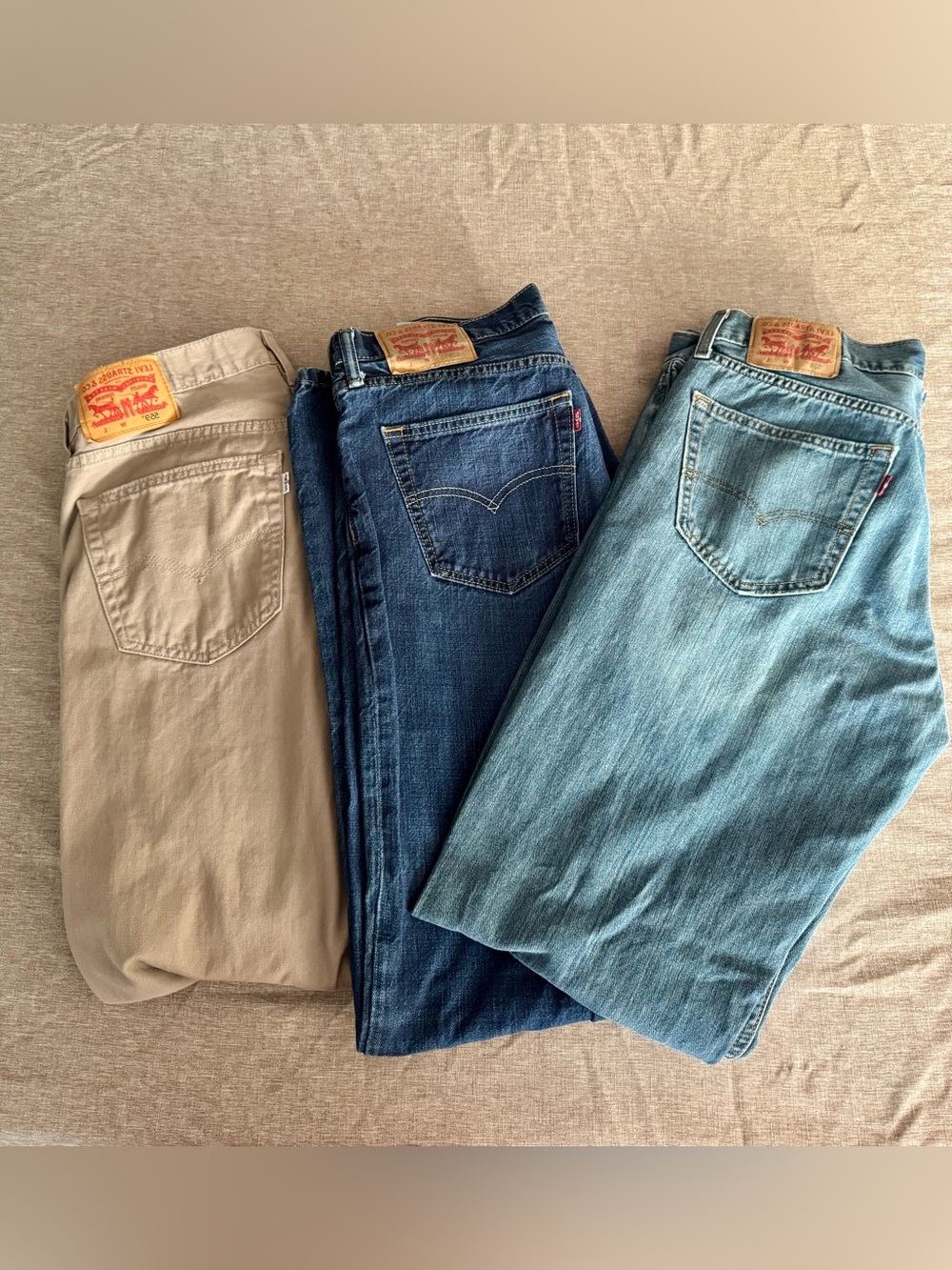 Levi's Men Jeans 559 - Khaki, Dark Blue & Light Blue - Bundle